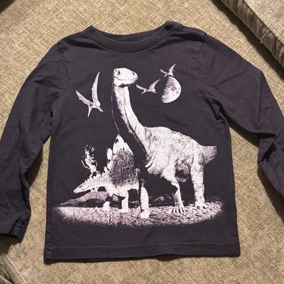 The Children's Place Other - The Children's Place Long Sleeve Dinosaur Tee - Dark Gray